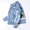 Patchwork Letter Brodery Jackets Mens Hip-Hop Harajuku College Coats Loose Causal Chic Denim Outcoats Spring Par 240415