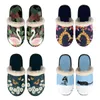 Slippées de plate-forme Gai avec saute de vache à fourrure FURSBETT Sandales avec boîte à baies jaunes Luxury Ourdoor Room Indoor Mules Slides Chaussures Femme pour hommes Slippés de plage