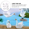 Décorations de jardin 8pcs Swan Figurine Mini Statue Cupcake Toppers Car Tableau de bord