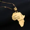 Hänge halsband afrikansk land silver färg congo kartmönster halsband för kvinnor män guld smycken