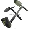 Spade schep mtifunctionele vouwoverleving Survival koolstofstaal Militaire stijl Entning Tool Garden Off Road Cam Beach Digging vuil Sand DHN9I