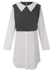 Casual Dresses Elegant Women's Shirt for Women 2024 Spring Summer Long Sleeve Kort klänning från damer Mini Vestidos