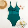 Kvinnors badkläder Sexig Cross Patchwork Bikini Mesh Monokini Swimsuit Women Semester Trend One-Piece Highwaist Beach Bathing Swimming Suit