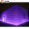 outdoor activities Commercial Inflatable Cube Tent for Party Events Outsides Giant Large white Inflatable Square Tent with colorful lights