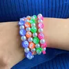 Les bracelets à charme sont juste à la mode du yin yang perles de perles de perles pour femmes filles coloré en polymère d'argile Bracelet Bijoux de fête