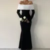 Sukienki swobodne Zabrina Black for Women Formal Off the ramię Elegancki francuski bodycon Borday Birthday Maxi Robe