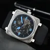Quartz sportif masculin Watch Br Watches Full en vedette World Time LED Auto Hand Raising Light Oak Series