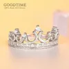 Mulheres da moda anel 925 Sterling Silver Ring Crown de shinestone para festas de casamento Acessórios de jóias de prata anel de moda 240414