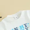 Zestawy odzieży Baby Boy Summer Ubrania Letter Drukuj krótkie koszulki rybackie krótkie rękawowe