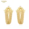 Sunnesa Long Tassel Earrings 18k Gold Plated Afrcian Jewelry for Women Party Oregelbularity Dingle Earrings Jewellery Accessories 240417