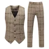 Boutique maschile boutique (pantaloni per gilet blazer) Business Fashion Gentleman Wedding Casual Plotton Linen Linen British Suit 3 pezzi