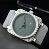 Les montres de quartz sportives masculines BR Watches Square Full Fonction World Time LED Large Dial Oak Series