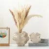 Capiron Ceramic Coral Vase Nordic Art Beige Matte Container för blommor Pampas Grass Living Room Tablett Centerpieces Decoration 240423