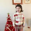 Set di abbigliamento 2024 bambini indossano ragazze maglioni natalizie per bambini top per maglieria coreana in abiti autunno /anno invernale per