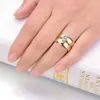 Bagues de mariage memolissa 6 mm x2 luxe cristal zircon gold couleur en acier inoxydable joelry mode homme femme couples de mariage anneaux