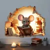 M736 Mouse Hole Wall Sticker Book Lovers Vinyl Decal Reading Decor Cute in a 240418