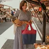 収納バッグ大型ハンドバッグファブリックコットンバッグフレンドリー折りたたみ式ショッピングバー食料品の再利用可能な女性のための肩
