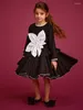 Ensembles de vêtements de créateur de fleurs élégantes princesse longue à manches longues pour enfants pour une fille de fête pour enfants pour enfants jupe pour enfants vêtements