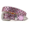 Cinturão feminino decorativo BB Simon Diamond Fashion Belt Western Belt Full Diamond Incorporando PU Diamante de cristal largo