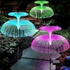 Trädgårdsdekorationer Solar Garden Lights Outdoor Waterproof Fiber Opertic Jellyfish Lawn Lights Outdoor Patio Villa Yard Decor