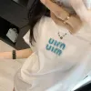 女性デザイナー重業界ネイルビーズウォーターダイヤモンドTシャツ2024夏のブラッシングT汎用性の高いピンク文字半袖