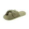 Designer Household Cotton Slippers glisse femmes Sandales jaune vert blanc femme bowknot smoffs gai