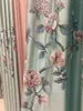Curtain Chinese Blue-green Embroidered Window Screen Thickened Curtains For Living Room Bedroom French Balcony