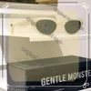 Mode Gentle Monster Rococo Summer Designer Solglasögon Cat Eye Oval Solglasögon Korea Märke GM Kvinnor och män Square Glasögon UV400 Protection 398