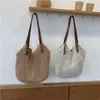 Shoulder Bags Casual Large Capacity Straw Women Weave Handbags Handmade Summer Beach Rattan Bag Big Tote Bali Purses Travel Sac