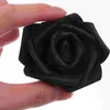 Flores decorativas 100pcs Rose artificial Head Fake Black Faux Flower Crafts Fazendo decoração