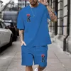 Summer Chic Casual Codzienne noszenie Crown K Print Mens Tshirt Shorts