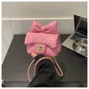 Kids Mini Designer Luxury Sac à bandoulière Toddler Princesse Baby Girls Pink Bow Hands sac à main Petite fille mignon Crossbody Purse 240424