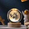 Świąteczna kryształowa dekoracja kulki 2023 Planets Solar Układ słoneczny Księżyc LED LED BALLS DOMOWY SNOW GLOBE DEKADACJE 240424