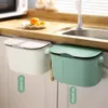Storage Bottles Garbage Can Fixed Pressure Ring Kitchen Waste Bin Wall-mounted Trash Household Products White Hanging Free Slide