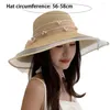 Bérets Paille tissé Bucket Hat Fashion Anti-UV Tendy Secreen Screwable Adjustable Adjustable Fisherman Outdoor Sports