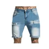 Stretch Denim Shorts Mens Summer Thin Loose Korean Style Trendy Jodhpurs Ripped Casual Pants 240422