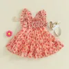 Valentinstag Kids Girls Girls Dress Kleidung Herzdruck ärmelloser Freier Prinzessin Anzug 240418
