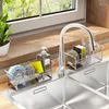 Kitchen Storage Dish Drying Rack Plates Organizer With Drainboard Over Sink Countertop Cutlery Holder Stainless Steel