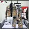 PFHQ streetwear mannelijke denimjacks set zware industrie versleten haute-kwaliteit veelzijdige raw edge avant-garde jeans herfst 21Z2929 240415