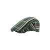 Bérets japonais à rayures à rayures Street Plaid Plaid avant pour hommes et femmes Four Seasons Casual Inverse Wear Trend Short-Arimmed Beret