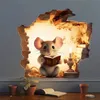 M736 Mouse Hole Wall Sticker Book Lovers Vinyl Decal Reading Decor Cute in a 240418
