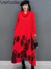 Casual jurken Vefadisa 2024 Herfst Winter Koreaanse stijl Onregelmatige trui jurk vrouwen verdikte gebreide hoge nek rood groen zxf398b
