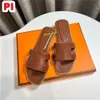 Pour les femmes de créatrices pour femmes, pantoufles basses pantoufles noir blanc marron orange en cuir sandale sandalias mules de luxe chaussures d'été Claquettes