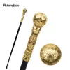 Golden Luxury Round Griff Fashion Walking Stick für Party Dekorative Wanderrohr Eleganter Crosier Knopf Walking Stick 93 cm 240416