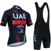 UAE Cycling Jersey Set Mans Team Short Sleeve Clothing MTB Bike Uniform Maillot Ropa Ciclismo Summer Bicycle Wear 240416