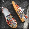 Casual Shoes Fashion Nation Graffiti Art Mönster Tyg Causal Flats Platform For Men Loafers Rock Punk Sports WaliKing Sneakers