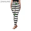 Leggings femminile Zawaland per donne St. Patrick's Days Sexy Striped Stamping Festival Party Pants Pants Female Elastic Timplers