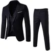 Men's Suits Elegant Formal Man Suit For Wedding 2024 Slim Fit One Button 3-Piece Blazer Dress Business Party Jacket Vest & Pant