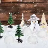 Tuindecoraties 1 Set modellen Ice House Figurines Mini Christmas Trees doet alsof spelen Decors