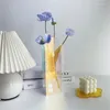 VASE ARCH SHAPE ACRYLIC VASE FLOWER POTオーガナイザーデスクトップサプライ用デスクトップ用品乾燥装飾Y5GB